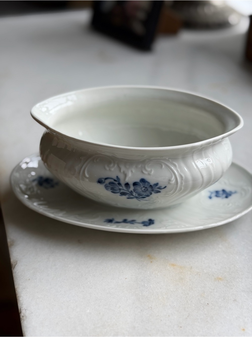 Vintage Royal Copenhagen "Juliane Marie Blue Flower" gravy boat (sauce boat)